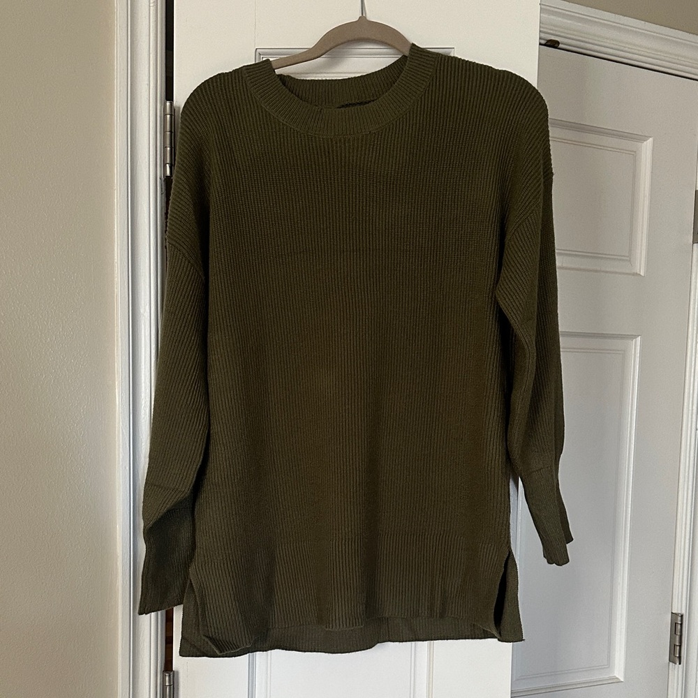 Olive Green Ribbed Sweater
